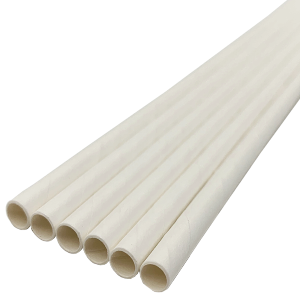 Picture of Paper Straw - White - 5 x 200mm (8") 200/Box