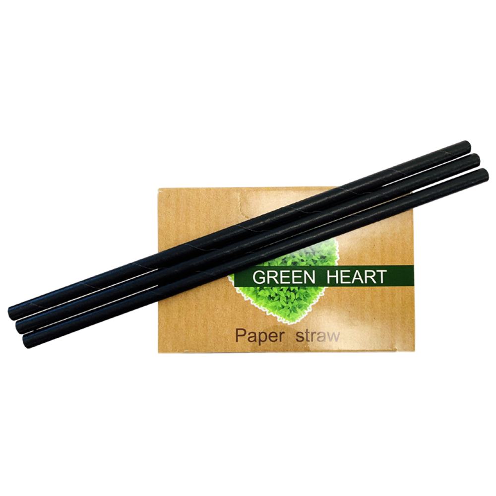 Picture of Paper Straw - Black - 6 x 200mm (8") 200/Box