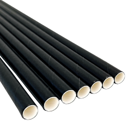 Picture of Paper Straw - Black - 6 x 150mm (6") 200/Box