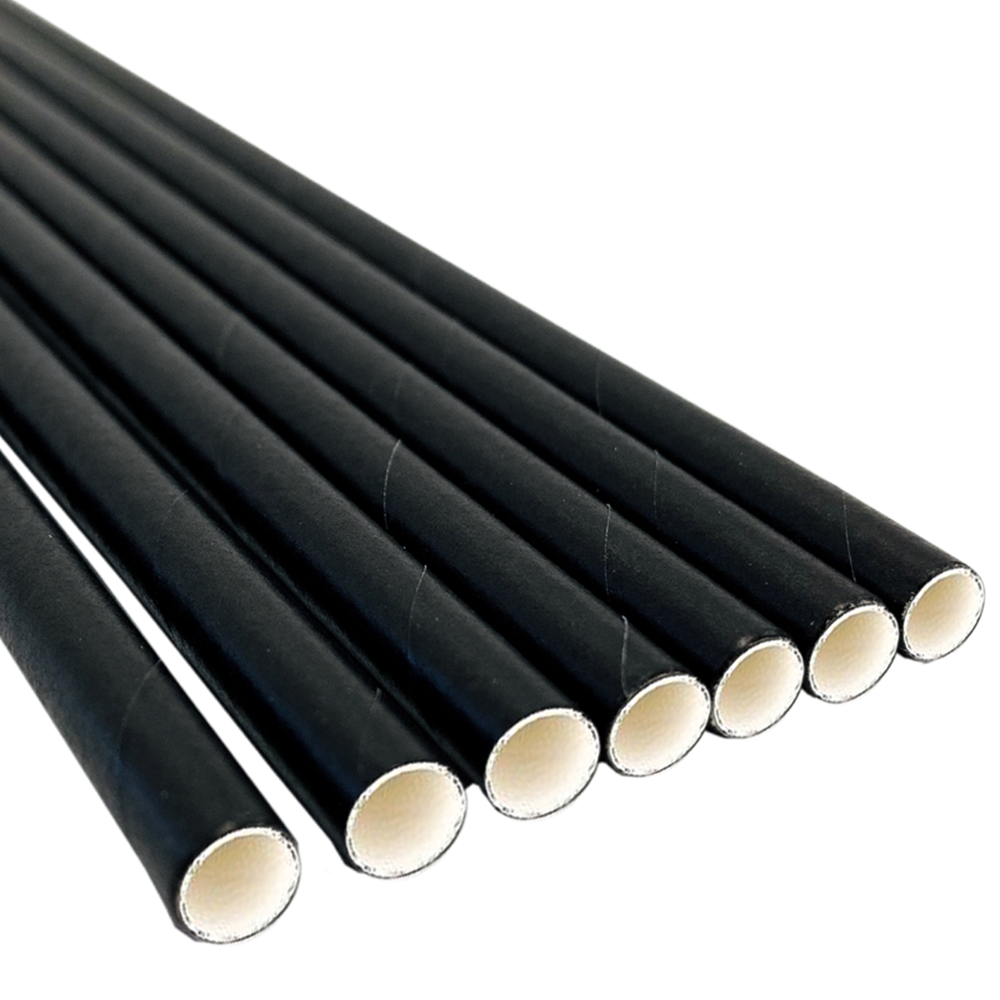 Picture of Paper Straw - Black - 8 x 150mm (6") 200/Box