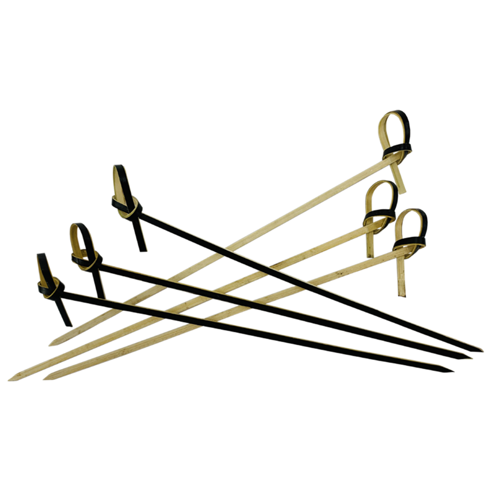 Picture of 6" Bamboo Knot Picks - 150mm - Black (100/Pack)
