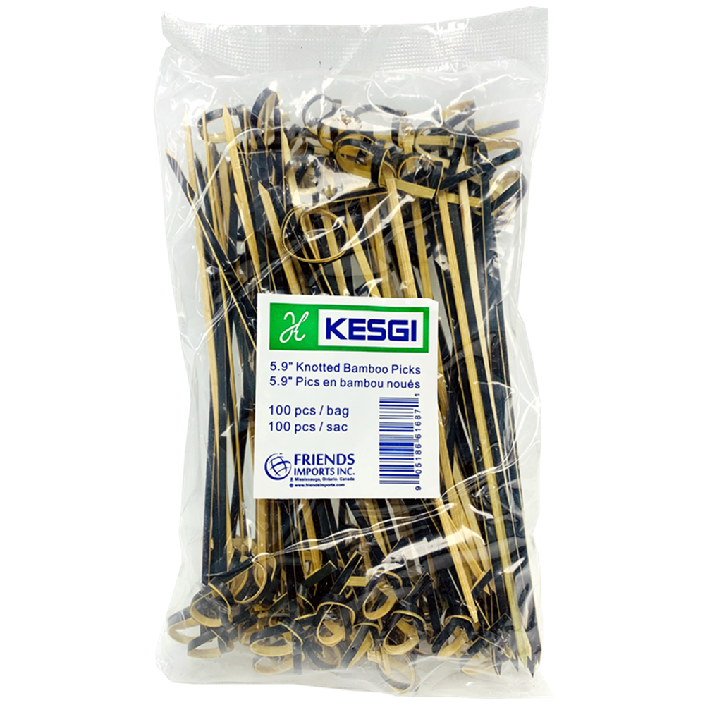 Picture of 3.5" Bamboo Knot Picks - 90mm - Black (100/Pack)