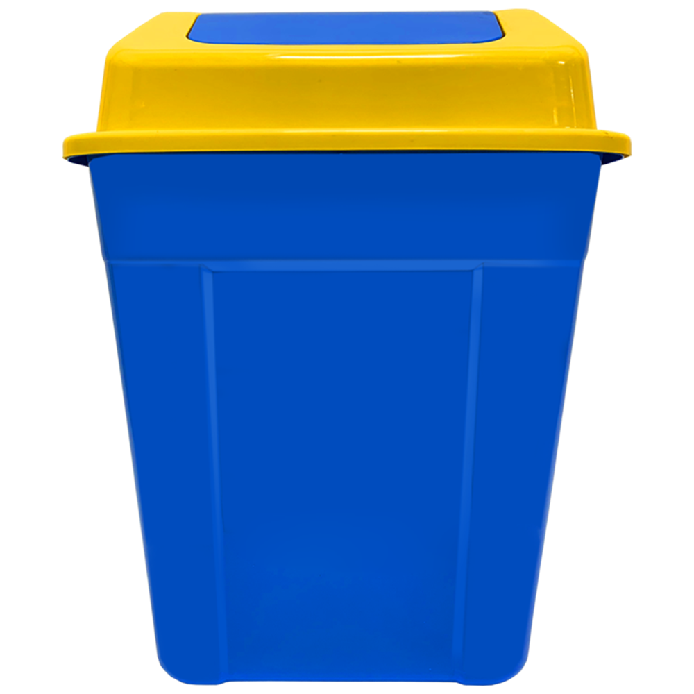Picture of JN0023 WASTE BIN WITH SWING LID 80L - BLUE & YELLOW