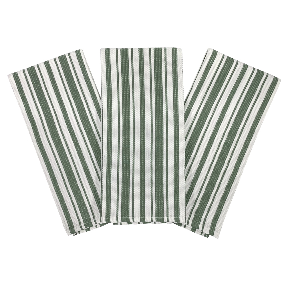 Picture of Kitchen Towel Green Stripe - 20" x 30"  (3/pk)
