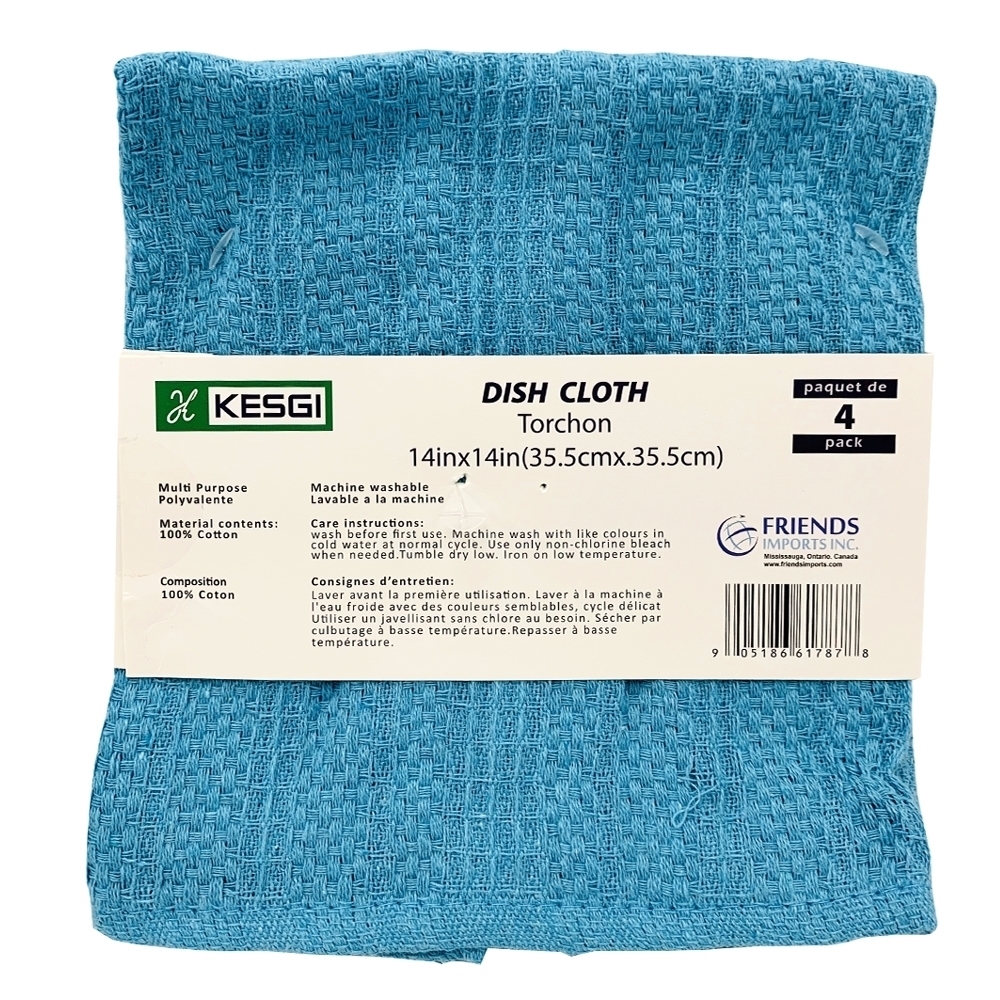 Picture of Dish Cloth Blue - 14" x 14" (4/pk)