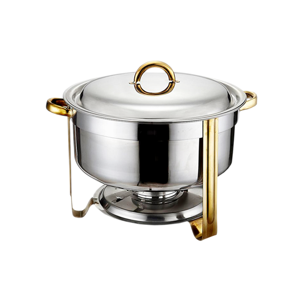 Picture of Round Chafing Dish with Gold Legs/Handle - 8L