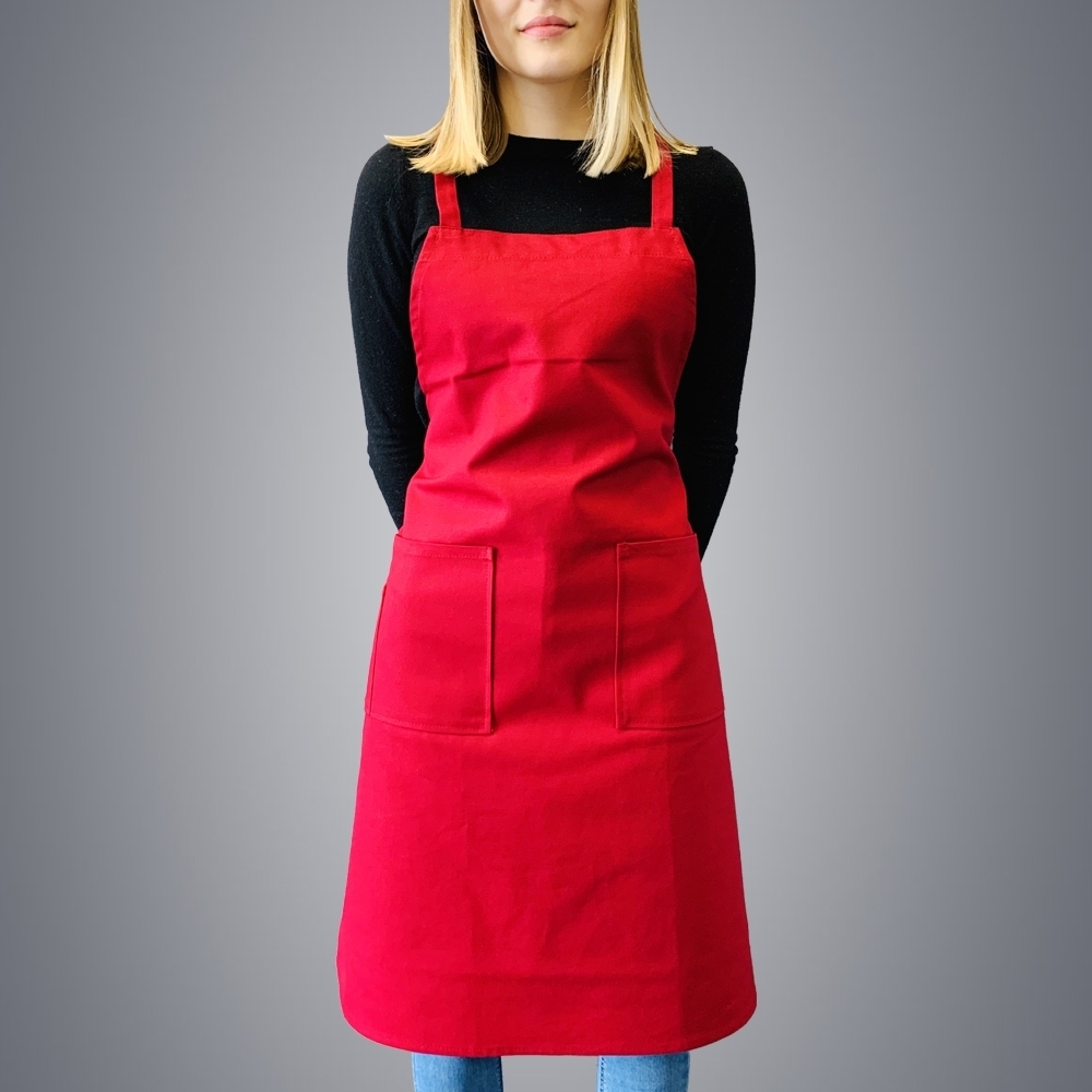 Picture of Full Body Apron with 3 Pockets - Burgundy