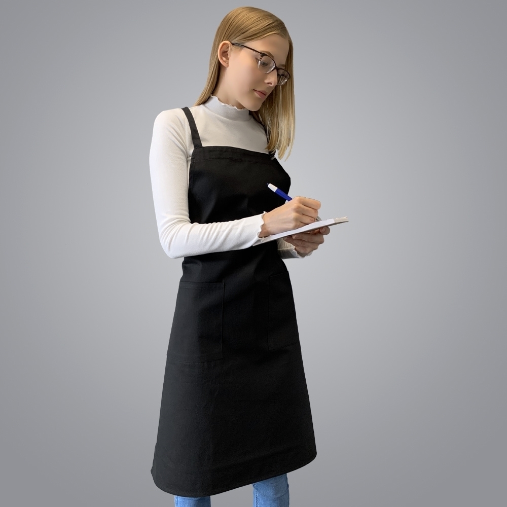 Picture of Full Body Apron with 2 Pockets - Black