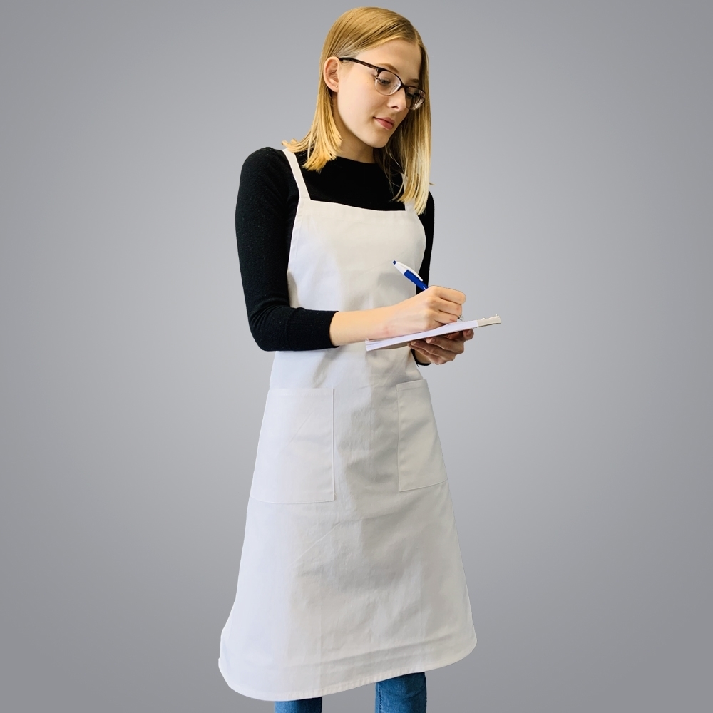 Picture of Full Body Apron with 2 Pockets - White
