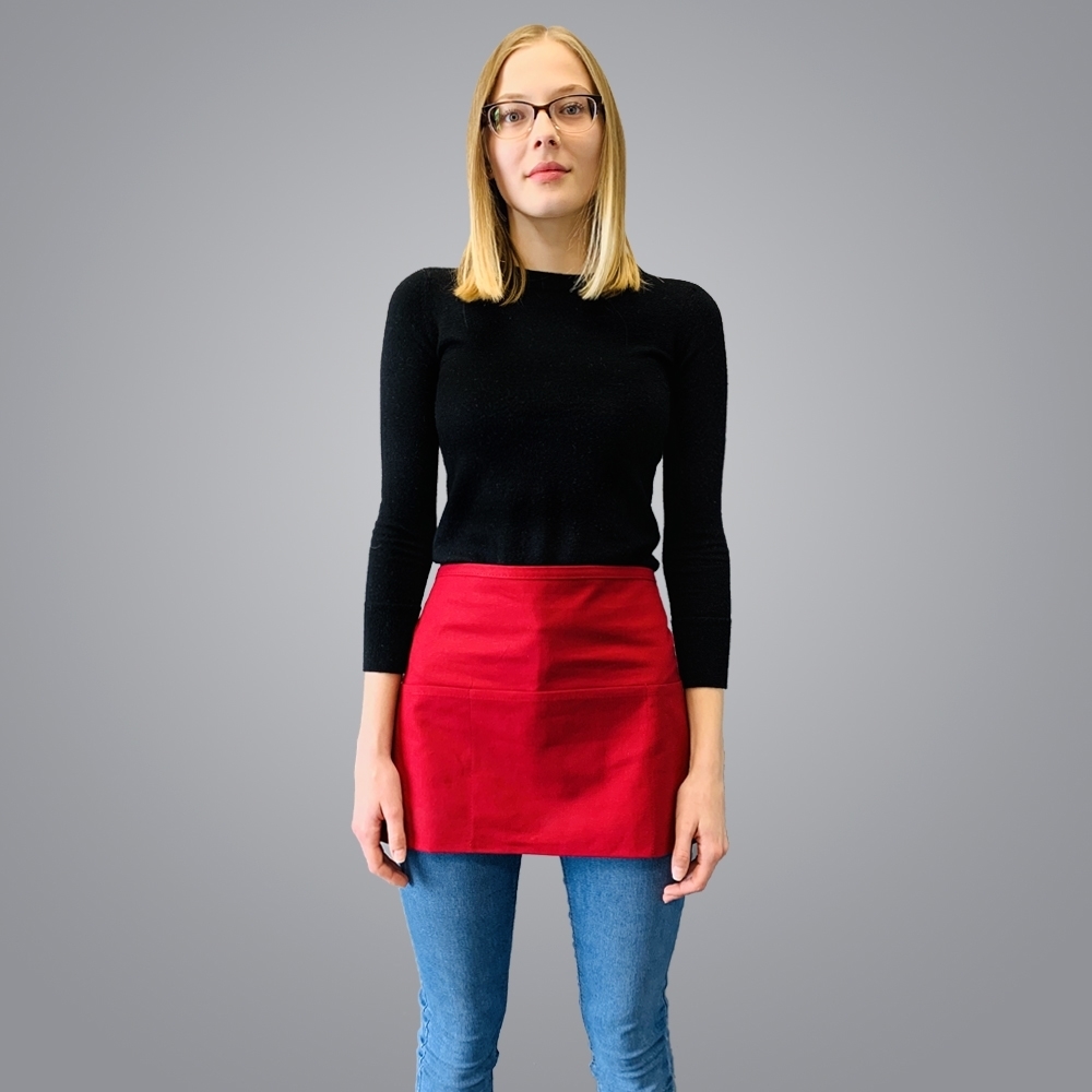 Picture of Waist Apron with 3 Pockets - Burgundy