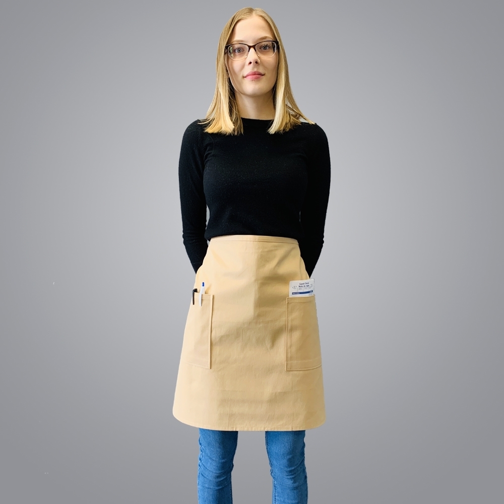 Picture of Half Body Apron with 2 Pockets -  Beige