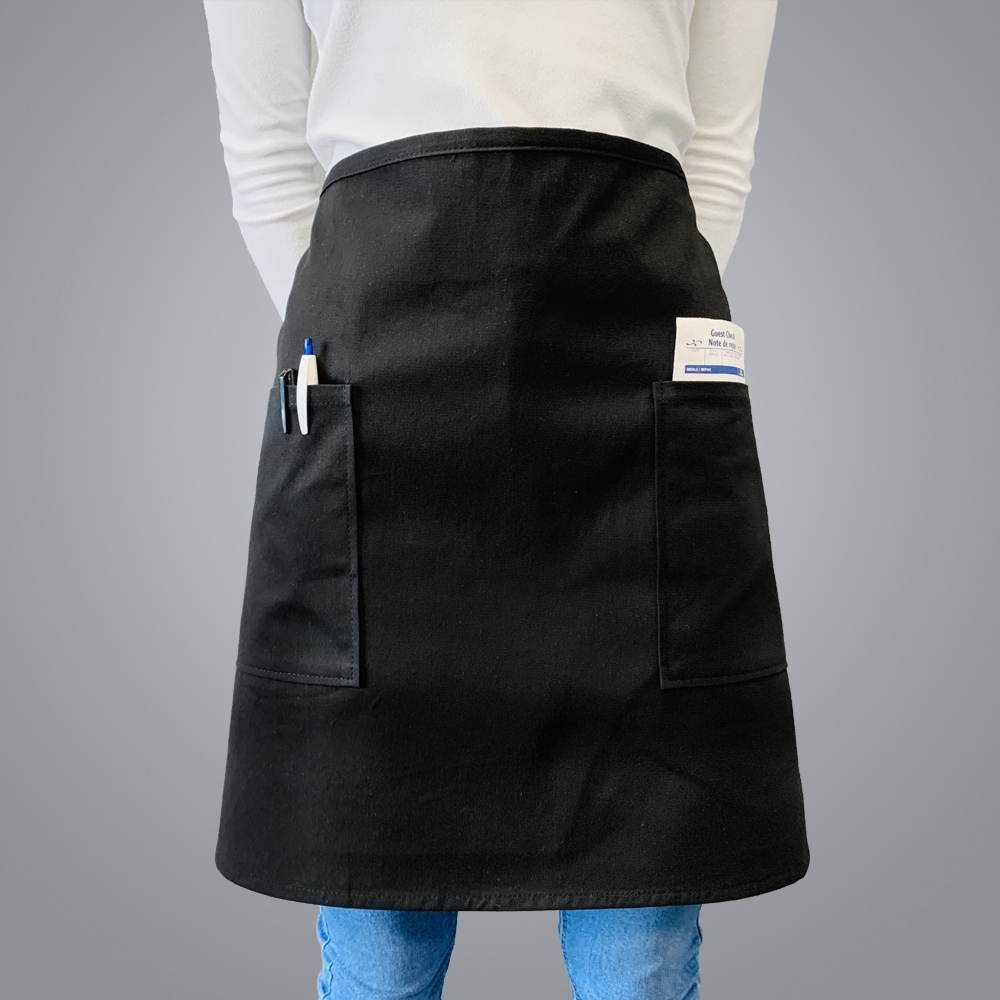 Picture of Half Body Apron with 2 Pockets - Black
